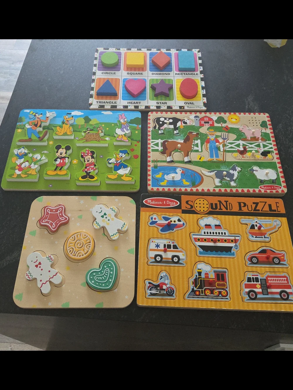 5 Chunky Piece Puzzles For Baby/Toddlers